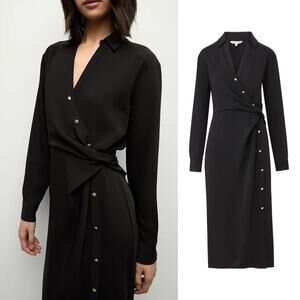 VERONICA BEARD Women's Wright Asymmetric Button Midi Dress